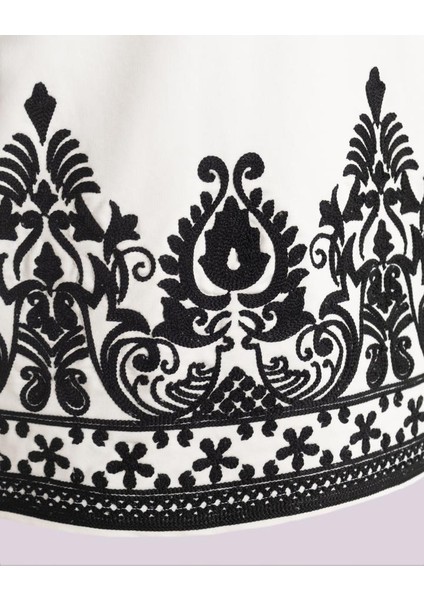 Erkek Kısa Kol Ethnic Oversize Ekru Tişört fırsatları