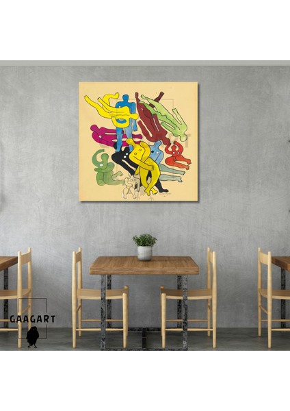 Kare Kanvas Tablo Ünlü Eserler Fernand Léger-Étude Pour ‘les Plongeurs’ (1941)