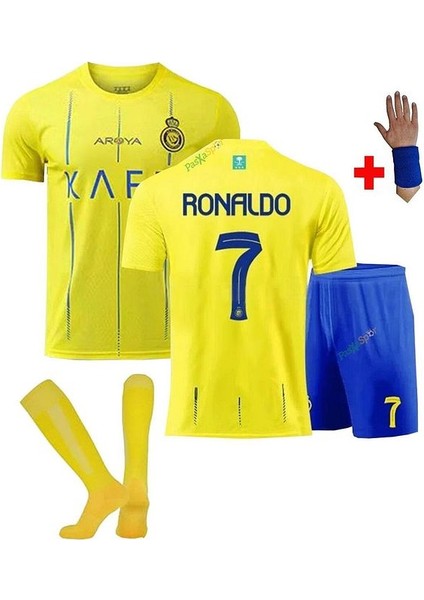 Al-Nassr Yeni Sezon Ronaldo Çocuk Forması Şort Çorap Bileklik Hediyeli