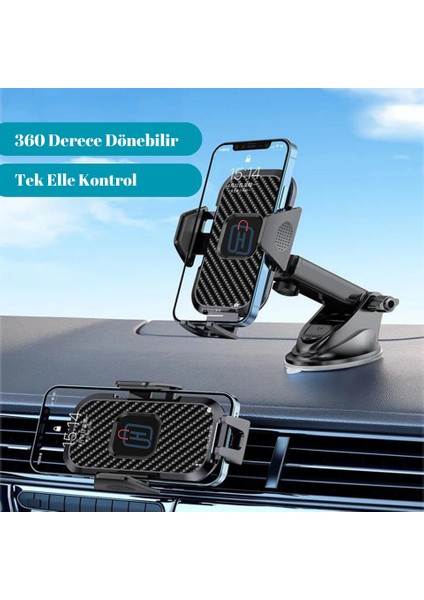Hb-39 Otomatik Klipsli Araba Telefon Tutucu Ayarlanabilir Cam ve Torpido Için Yüksek Kalite Tutucu