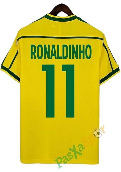 Nostalji Brezilya 1998 Dünya Kupası Finali Ronaldinho Iç Saha Retro Forması