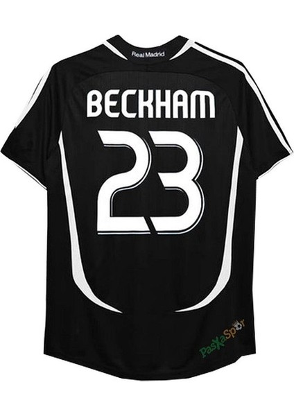 Real Madrid 2006-2007 Beckham Siyah Deplasman Kısa Kolu Retro Forması