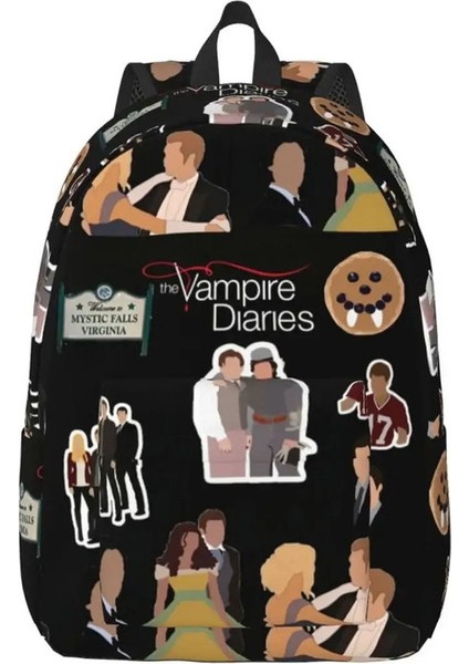 Vampire Diaries Karikatür Erkekler Için Karikatür Sırt Çantası Kadınlar Teenage Lise Business Daypack Tv Dizisi Dizüstü Tuval Çantalar Poctcolor: 5/boyut: Çocuklar Için (Yurt Dışından)