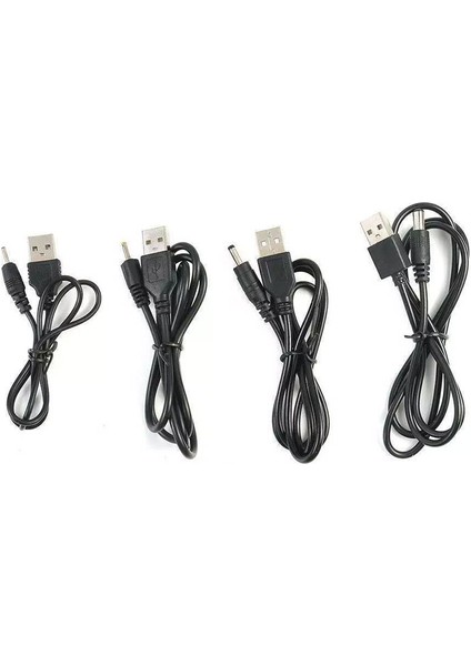 USB Güç Kablosu Kablosu Dc 5V Dc2.0/2.5/4.0/5.5mm 4'lü Set