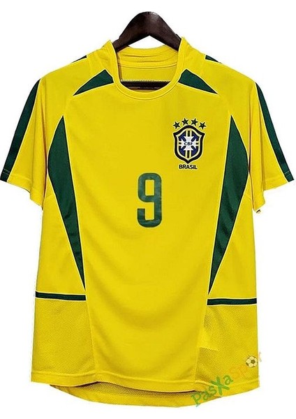 Nostalji Brezilya 2002 Dünya Kupası Finali Ronaldo Iç Saha Retro Forması