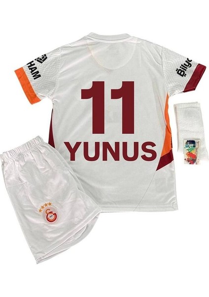 2024/2025 Sezon Yunus Akgün Beyaz Deplasman Yeni Sezon Özel Çocuk Futbol Forması