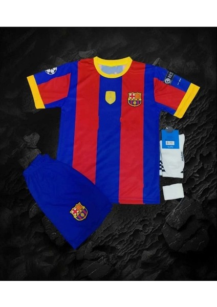 Barcelona 2011 Sampiyonlar Ligi Finali Gerard Pique Nostalji Çocuk Forması 4'lü Set