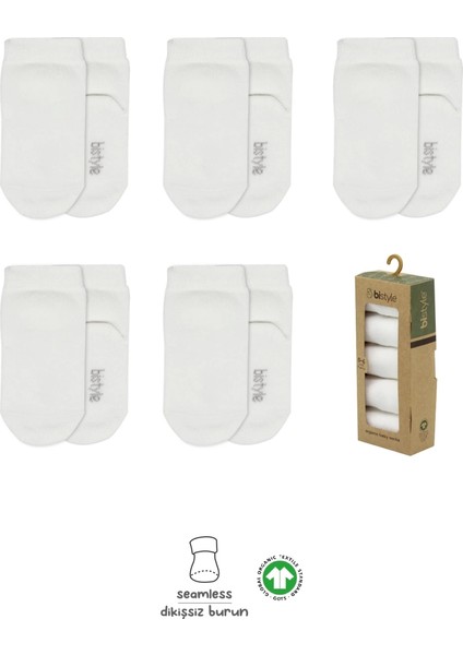 Bistyle 5'li Penye Soket Kutulu Basic Çorap 10131 Ekru