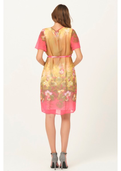 Hamile Çiçek Desenli Mini Günlük Elbise Pembe fırsatları