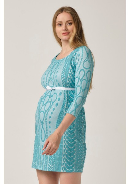 Hamile Desenli Mini Elbise Yeşil