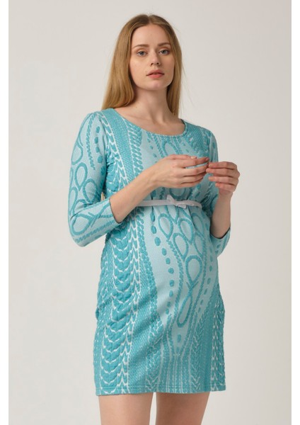 Hamile Desenli Mini Elbise Yeşil modelleri