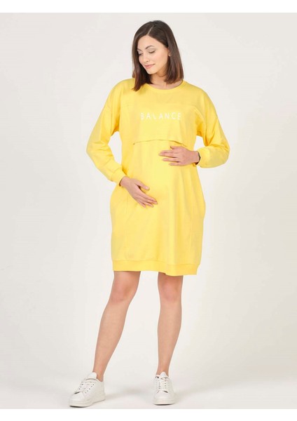 Hamile Hoodie Elbise Sarı fiyatları