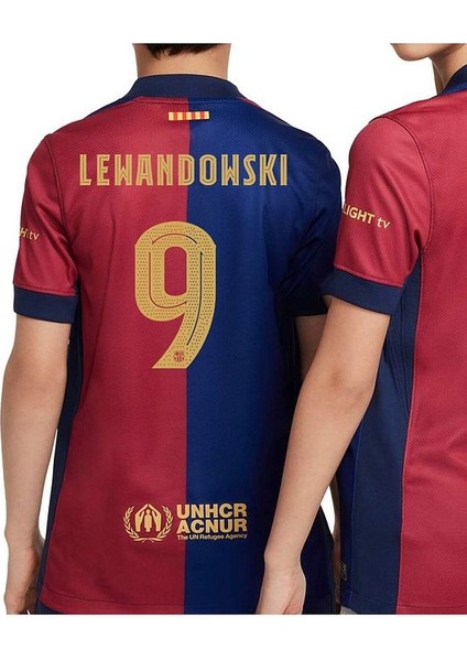 Barcelona 2024-25 Yeni Sezon #9 Lewandowski Yetişkin Iç Saha Forması Parçalı