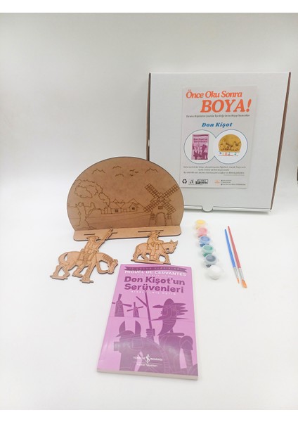 Don Kişot Ahşap Boyama Aktivite Seti, Kitap Hediyeli Önce Oku Sonra Boya fiyatları