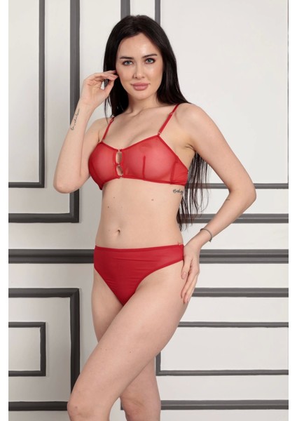 Miraxx Kırmızı Tül Sütyen Takım - 879 fırsatları