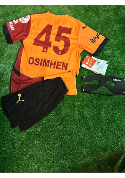 GALATASARÂY//2024/2025.SARI Kırmızı Victor.osimhen Parçalı Çocuk Forma Maskeli Çoraplı