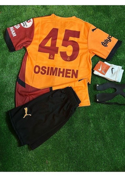 GALATASARÂY//2024/2025.SARI Kırmızı Victor.osimhen Parçalı Çocuk Forma Maskeli Çoraplı