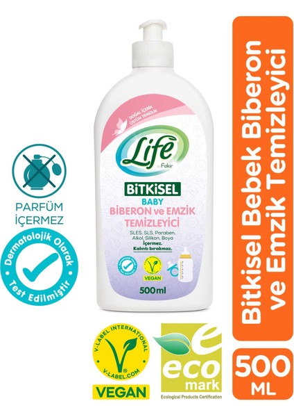 Bitkisel Bebek Biberon ve Emzik Temizleyici 500 ml - Parfümsüz, Kalıntı Bırakmaz, Vegan