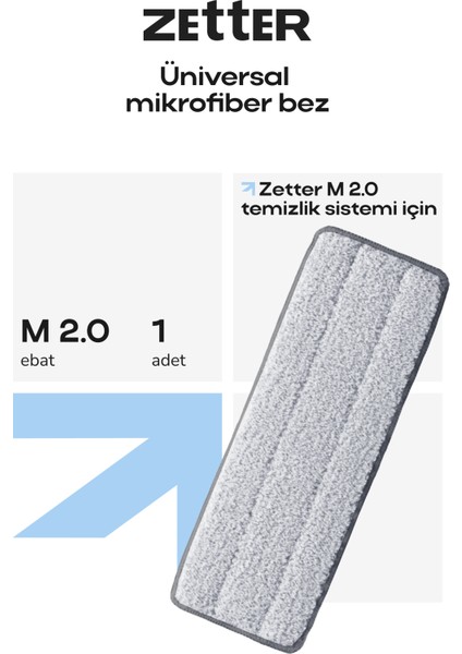 Tablet Mop Yedek Bez Mikrofiber Mop Bezi - Medium V2 1 Adet