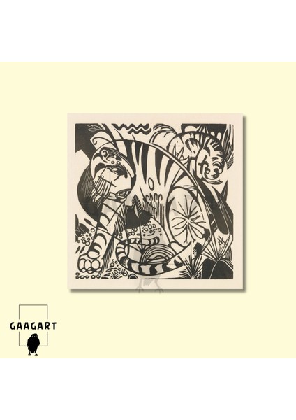 Kare Kanvas Tablo Ünlü Eserler Franz Marc-Tiger (1912) modelleri