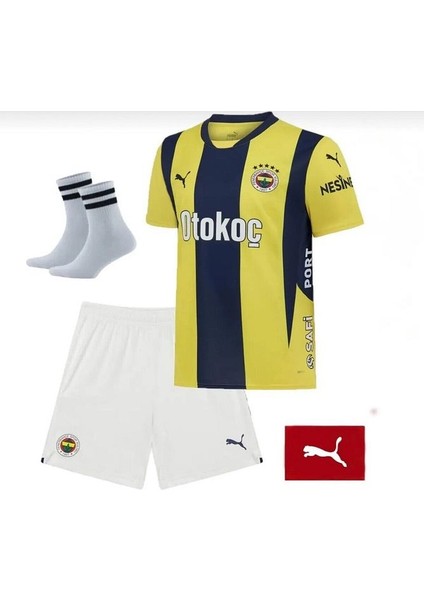 Fenerbãhçe//èn-Nèsyri Sar/lacivert 24/25 Yeni Sezon Çocuk Forması 4'lü Seti