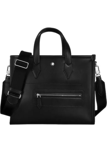 Soft Small Tote Siyah Erkek Deri Çanta