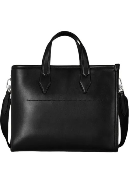 Soft Small Tote Siyah Erkek Deri Çanta