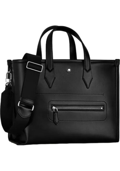 Soft Small Tote Siyah Erkek Deri Çanta