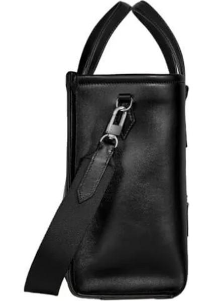 Soft Small Tote Siyah Erkek Deri Çanta