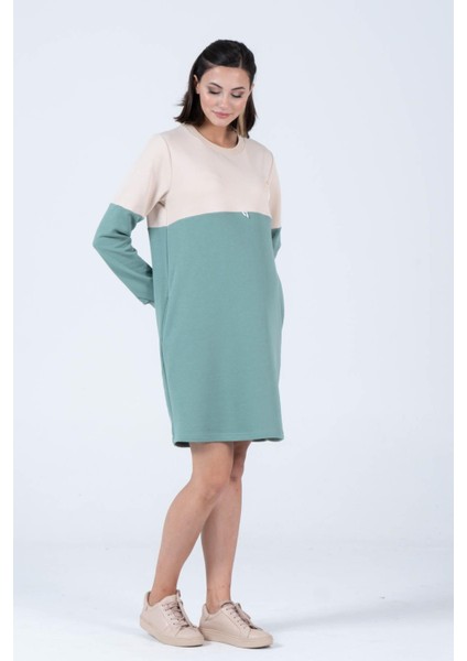 Hamile Blok Renk Sweat Elbise Çağla fırsatları