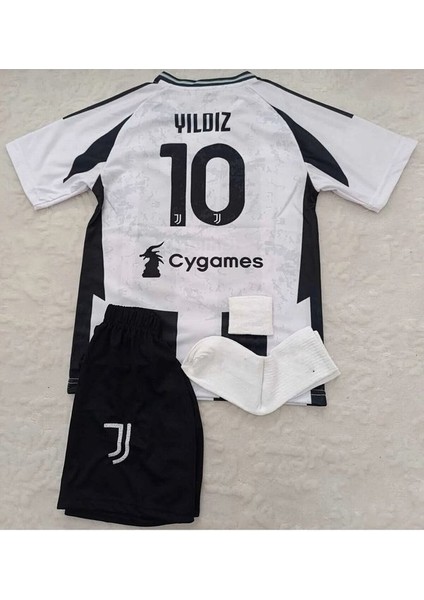 Kenan Yıldız 24/25 Yeni Sezon Çocuk Forması 4'lü Set Siyah-Beyaz