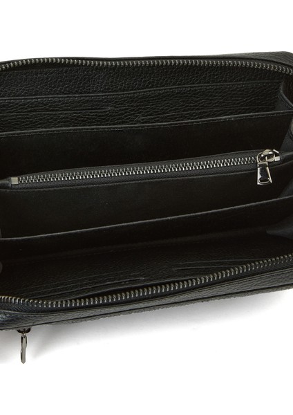 Siyah Erkek Deri Clutch