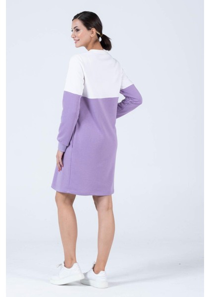 Hamile Blok Renk Sweat Elbise Lila fırsatları