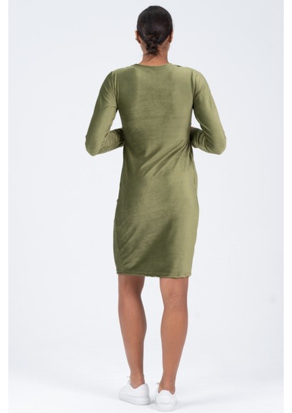 Hamile Önden Emzirme Detaylı Kadife Elbise Yeşil fırsatları