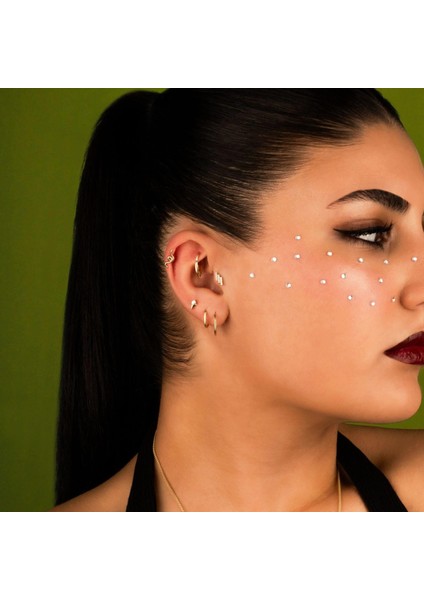 14 Ayar Altın Zikzak Tragus Piercing modelleri