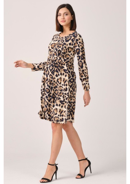 Hamile Günlük Elbise Leopar Desenli Lacivert fiyatları