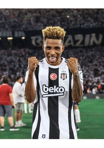 Beşiktâş' 2024/25- Gedson' Fernandes' 83 Iç Saha Çubuklu Çocuk Forması