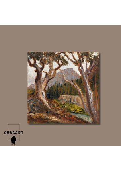 Kare Kanvas Tablo Ünlü Eserler Grant Wood-Long’s Peak From Loch Vale, Estes Park modelleri