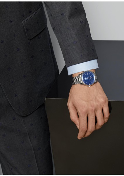 G-Timeless Slim 40 mm Silver Mavi Erkek Kol Saati