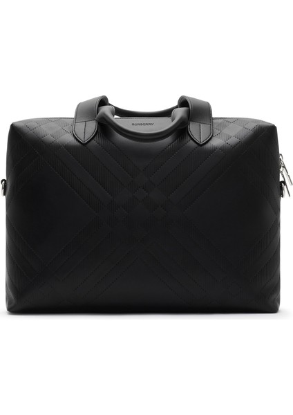 E5L Siyah Kabartmalı Briefcase Erkek El Çantası