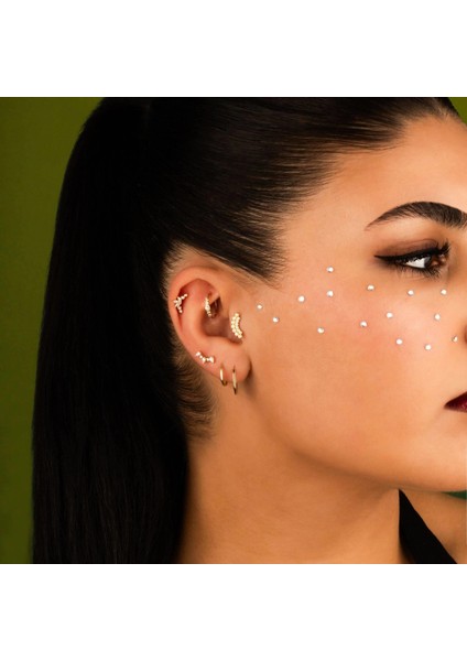 14 Ayar Altın Markis Taşlı Tragus Piercing