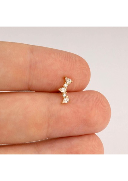 14 Ayar Altın Markis Taşlı Tragus Piercing