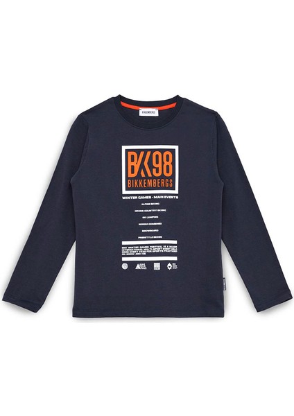 Antrasit Baskılı Uzun Kollu Erkek Çocuk T-Shirt