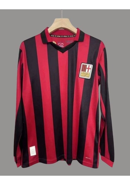 A.c Milan 125.YIL Shevcenko 7 Baskılı Özel Nostalji Uzun Kollu Forması