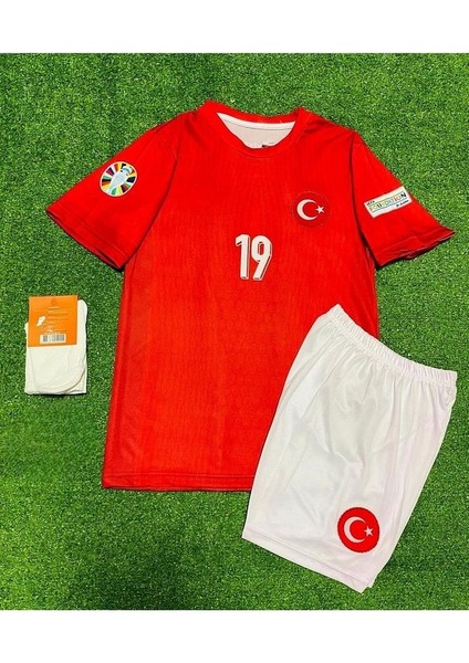 Euro 2024 Türkiye Kenan Yıldız 19 Numara Çocuk Iç Saha Forması 3 Lü Set (Kırmızı)