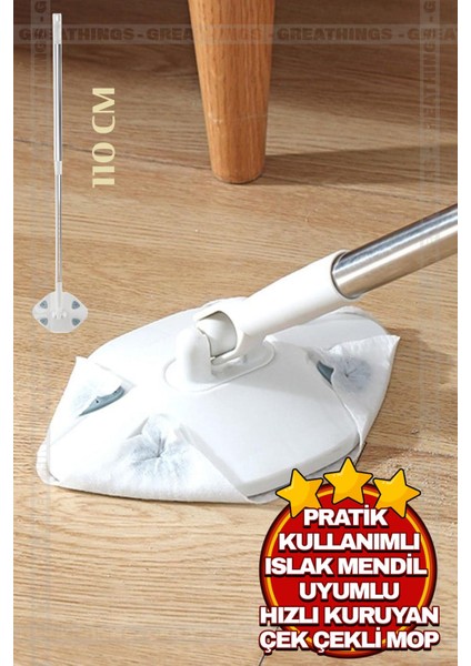 Hızlı Kuruyan Çek Çekli Temizlik Mop’u ve Islak Mendil Uyumlu Çok Kullanışlı