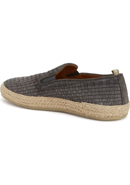 Gri Erkek Deri Loafer