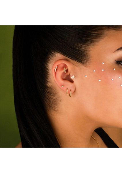14 Ayar Altın Markis Çiçek Tragus Piercing