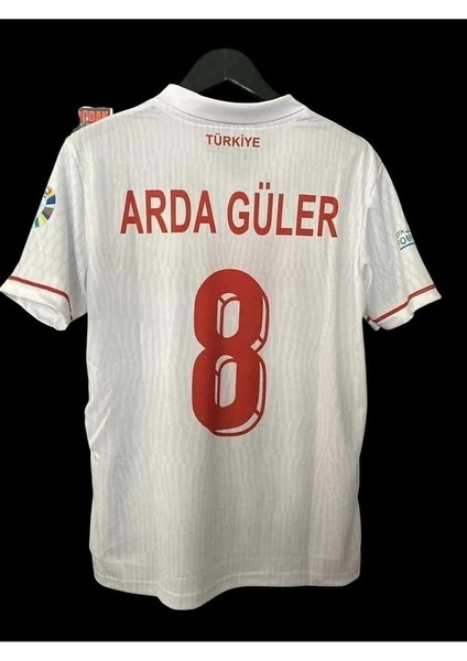Türkiye Euro 2024 A.r.d.a-G.ü.l.e.r 8 Numara Yetişkin Forması Beyaz