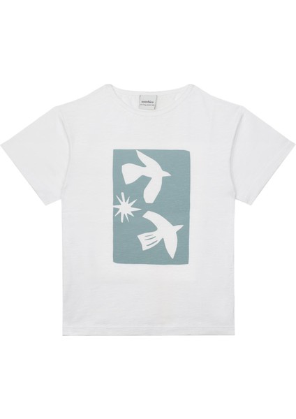 Sky Baskılı Beyaz Erkek Çocuk T-Shirt